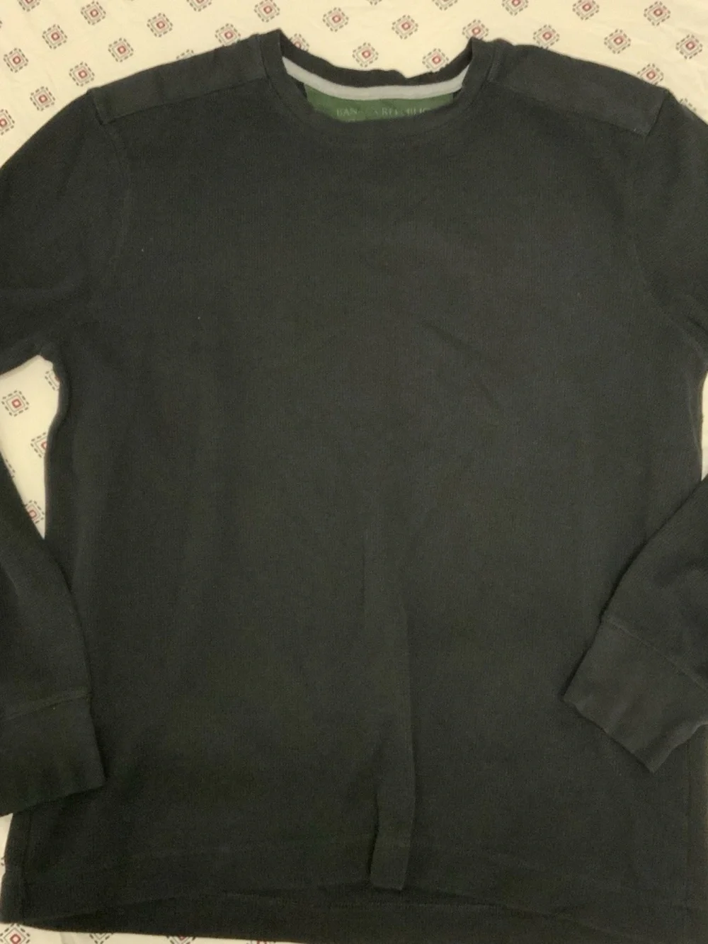 Men's Banana Republic Pullover Sweater XL Black Waffle Long Sleeve Oversized
